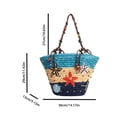 thumbnail image 3 of AJGRHE Crochet Beach Bag for Women - Woven Boho Purse Knitted Shoulder Bag for Summer Vacation Beachy Travel Pool Blue, 3 of 4