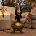 thumbnail image 2 of Outsunny Foyer Extérieur Rond avec Couvercle, Foyer Portable, Noir, 2 of 10