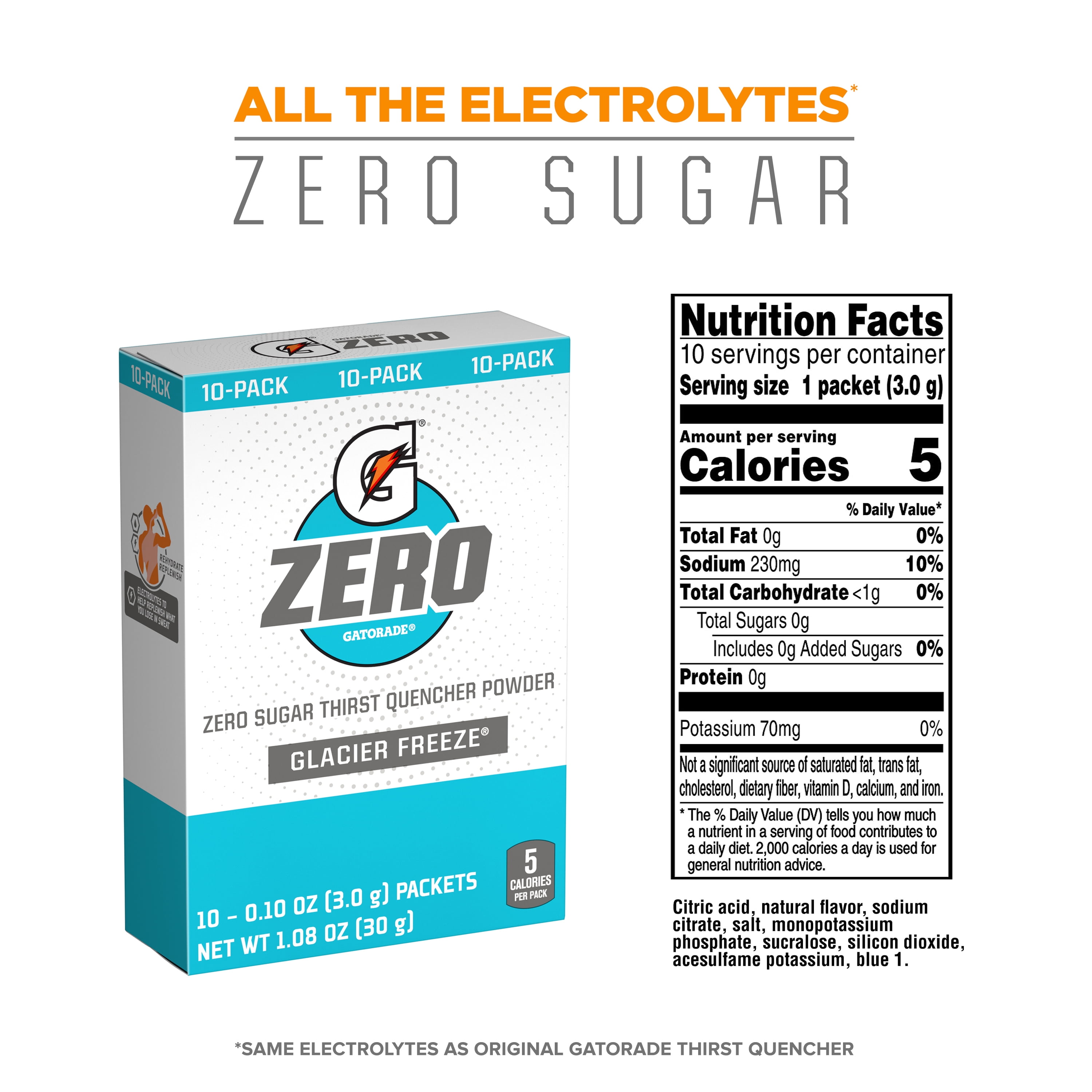 Gatorade G Zero Sugar Flavor Variety Pack Sports Drink Mix Powder, Oz