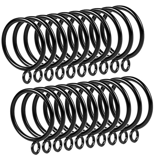CRAFTHROU 24pcs Metal Curtain Hanging Clip Iron Circular Ring for Bathroom