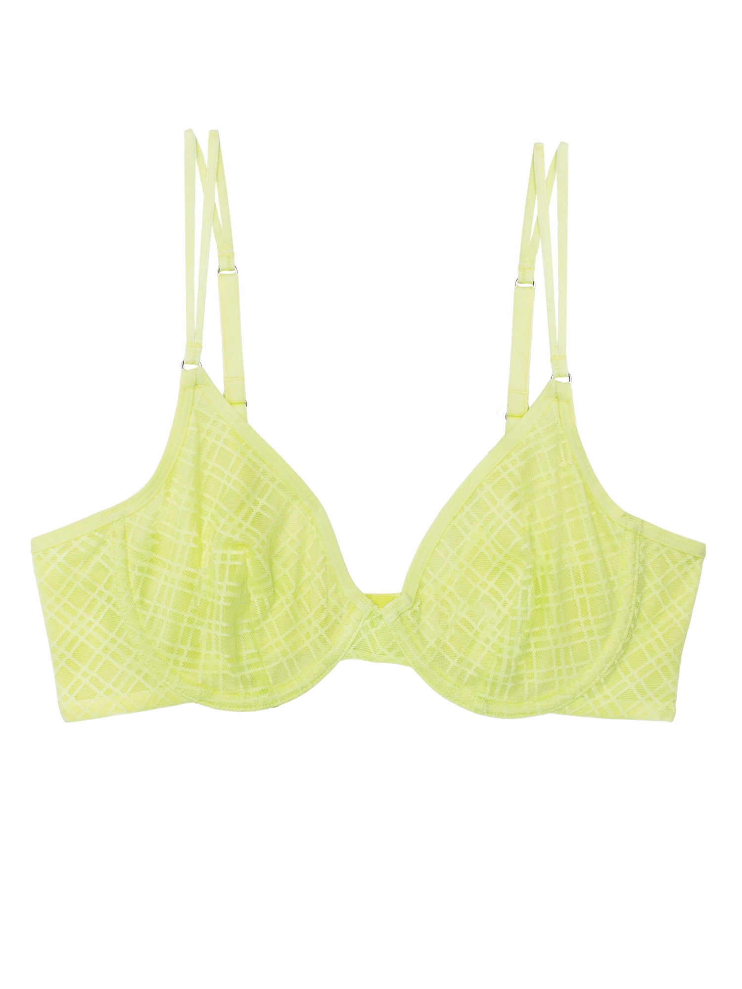 No Boundaries Juniors' Unlined Sheer Mesh Demi Underwire Bra, Style-NB461