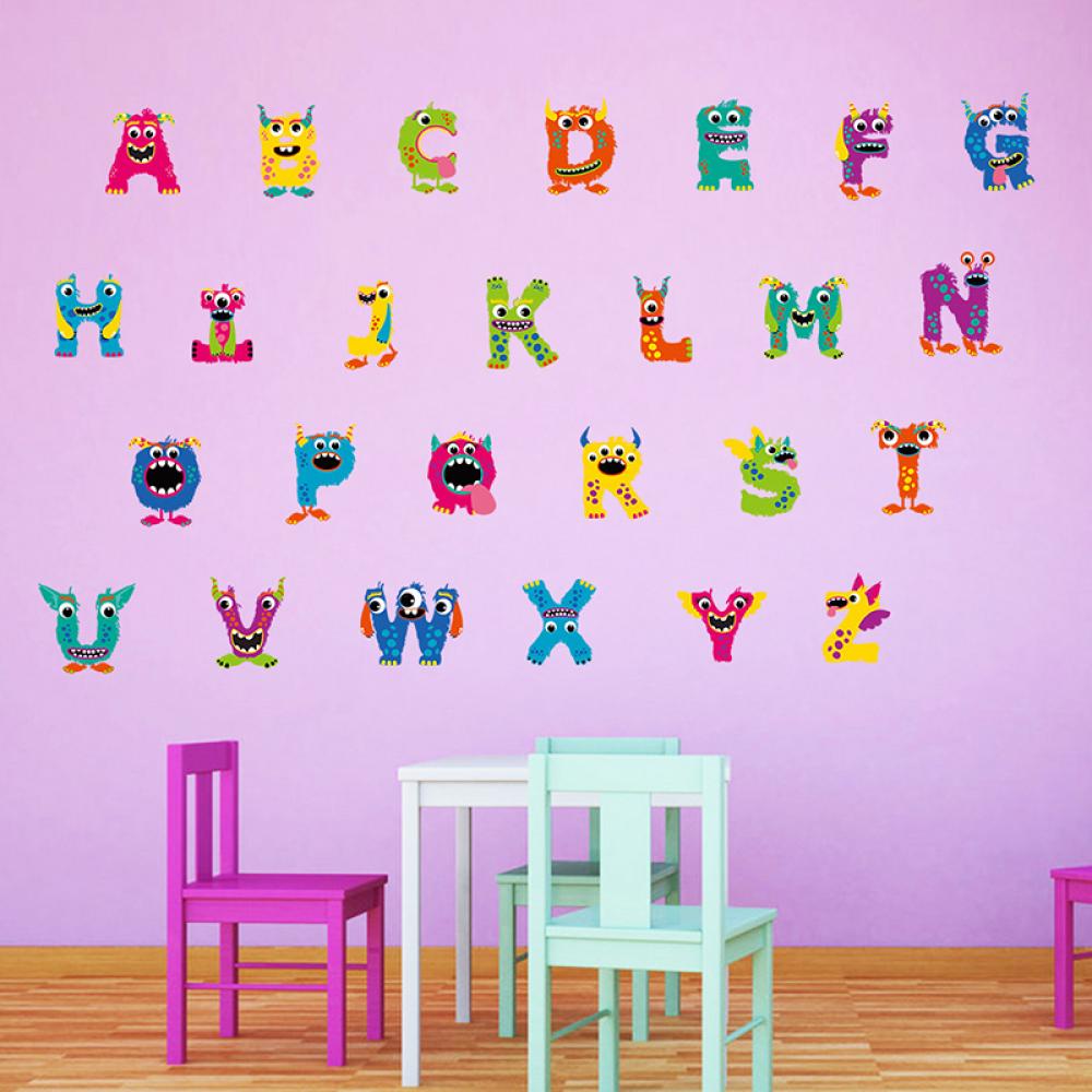 Alphabet Peel and Stick Wallpaper Wall Decals Art Mural Decor for