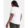 thumbnail image 3 of Terra & Sky Women’s Plus Crew Tee with Short-Sleeves, Sizes 0X-5X, 3 of 5