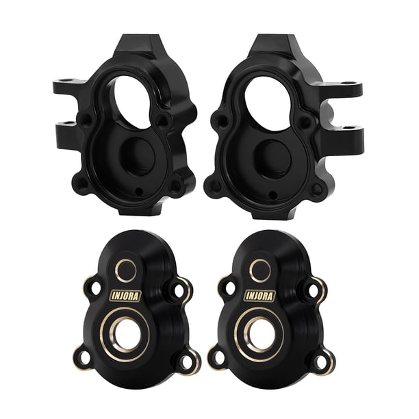 Nudillos de dirección de latón con revestimiento negro Upgrade Part INJORA para RC Crawler Redcat Ascent-18 de 1/18