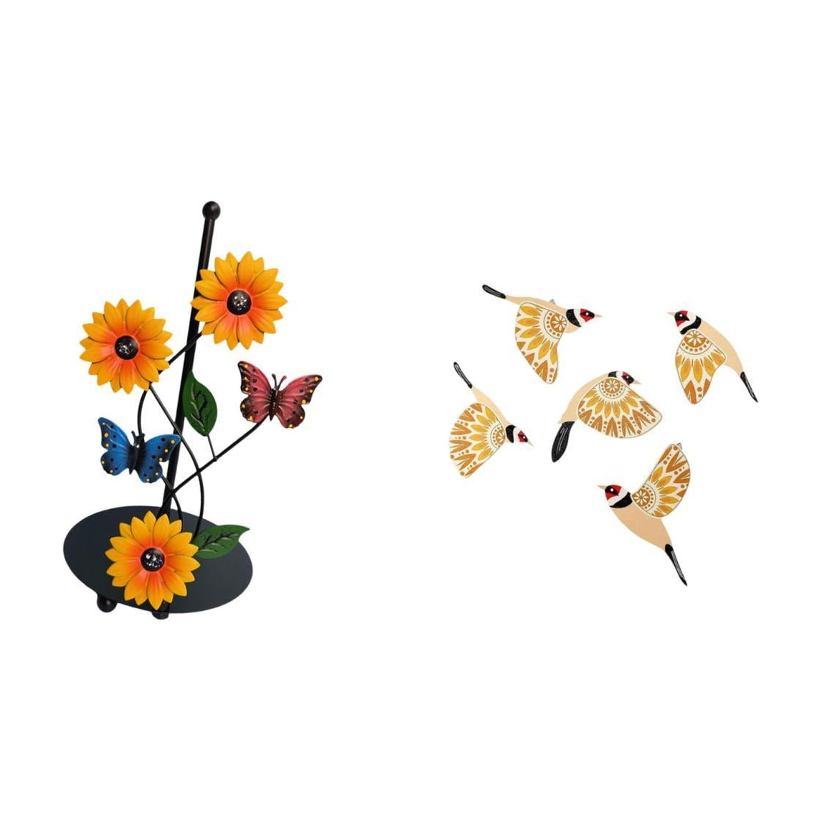Fiocias Toilet Paper Holder Paper Towel Holder Countertop Kitchen Roll Holder Standing Wooden Bird Wall Art Iron And Wood Material Suitable for Kitchen Dining