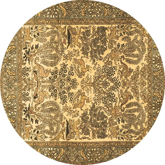 Ahgly Company Indoor Round Animal Brown Traditional Area Rugs, 6' Round