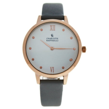 CRB009 La Basic - Rose Gold/Grey Leather Strap Watch