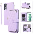 thumbnail image 1 of YEYKX Funda Tipo Billetera para Samsung Galaxy S21+ 5G 6,7 Pulgadas con Correa para Muñeca/hombro, 9 Ranuras para Tarjetas, Monedero con Cierre, Soporte de Cuero de Lujo, Funda Cell Phone a Cuadros, 1 of 10