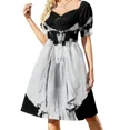thumbnail image 3 of Vestido túnica blanca de manga corta Mick Rock vestidos para mujer elegante vestido de novia para invitada Vestidos elegantes, 3 of 7