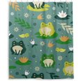 thumbnail image 1 of Cortina de ducha con diseño de ranas, impermeable, de tela, con ganchos, 60 x 72 pulgadas, 1 of 4