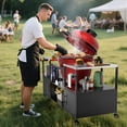 thumbnail image 2 of Outdoor Grill Table for Big Green Egg, Heavy Duty Metal Grill Cart with Storage Box, Compatible with Large Green Egg, Big Joe, 2 of 8