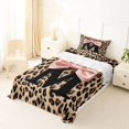 thumbnail image 5 of Erosebridal Chic Cheetah Printed Twin Sheet Sets For Kids,Black Letter M Monogrammed Bedding 3 Pieces, 5 of 6