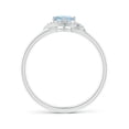thumbnail image 2 of ANGARA Natural Cushion Aquamarine and Diamond Halo Promise Ring in 14K White Gold for Women (Size-4mm) | March Birthstone, Birthday, Anniversary, Jewelry Gift for Women | Natural Aquamarine Ring, 2 of 8