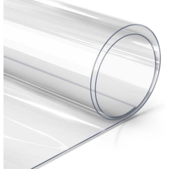 20mil Premium Crystal Clear Multi-Purpose Heavy-Duty Vinyl Fabric Tablecloth Protective Cover (1.45ft x 54 Inch)