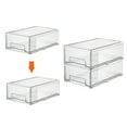 thumbnail image 4 of Set of 2 Stackable Refrigerator Organizer Bins with Pull-out Drawer Clear Plastic Kitchen Storage Box for Fridge and Cabinets, 8.1" x 13.2" x 4.3", 4 of 7