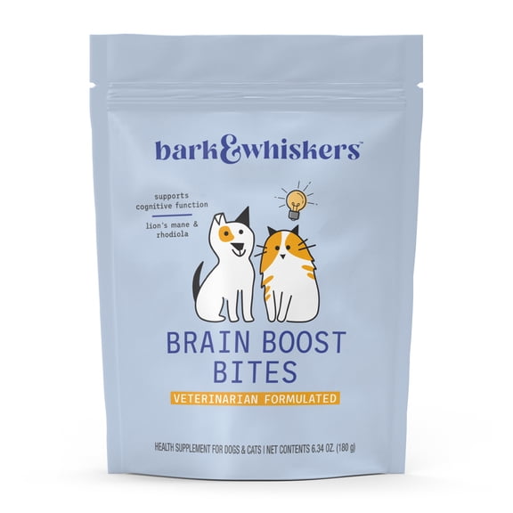 Dr. Mercola Bark & Whiskers Brain Boost Bites, 6.34 oz, 1 bag, Gluten Free, Soy Free, Non-GMO