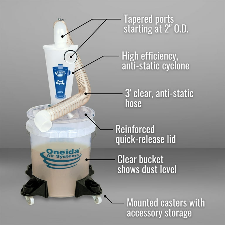 All-Clear Dust Deputy 5-Gallon Collapse-Proof Bucket & Cyclonic