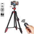 thumbnail image 1 of Ph Tr 54 Inch Portable Travel Trs Camera Tr With Bluetooth Remote Control And Phone Ph Clip 1/4 Inch Screw Holder, 1 of 4