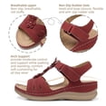 thumbnail image 4 of Sandalias con cuña SHIBEVER rojas para mujer talla 8, 4 of 6