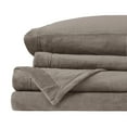 thumbnail image 3 of Comfort Classics Soloft Plush Solid Micro Raschel Bedding Sheet Set, King, Brown, 3 of 7