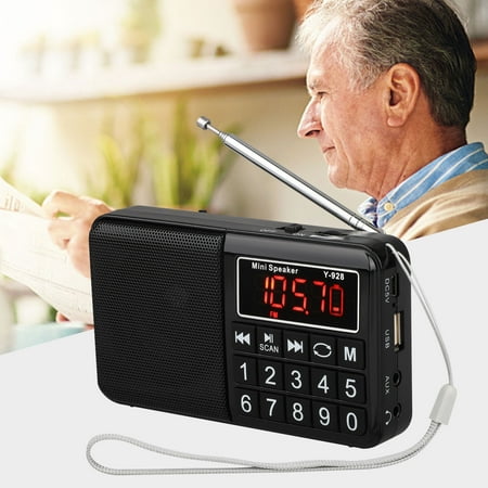 EEEkit Shortwave Radio Analog Radio Transistor FM Portable Radio Support  TF Card Operated by Rechargeable Battery Loud Speaker for Older