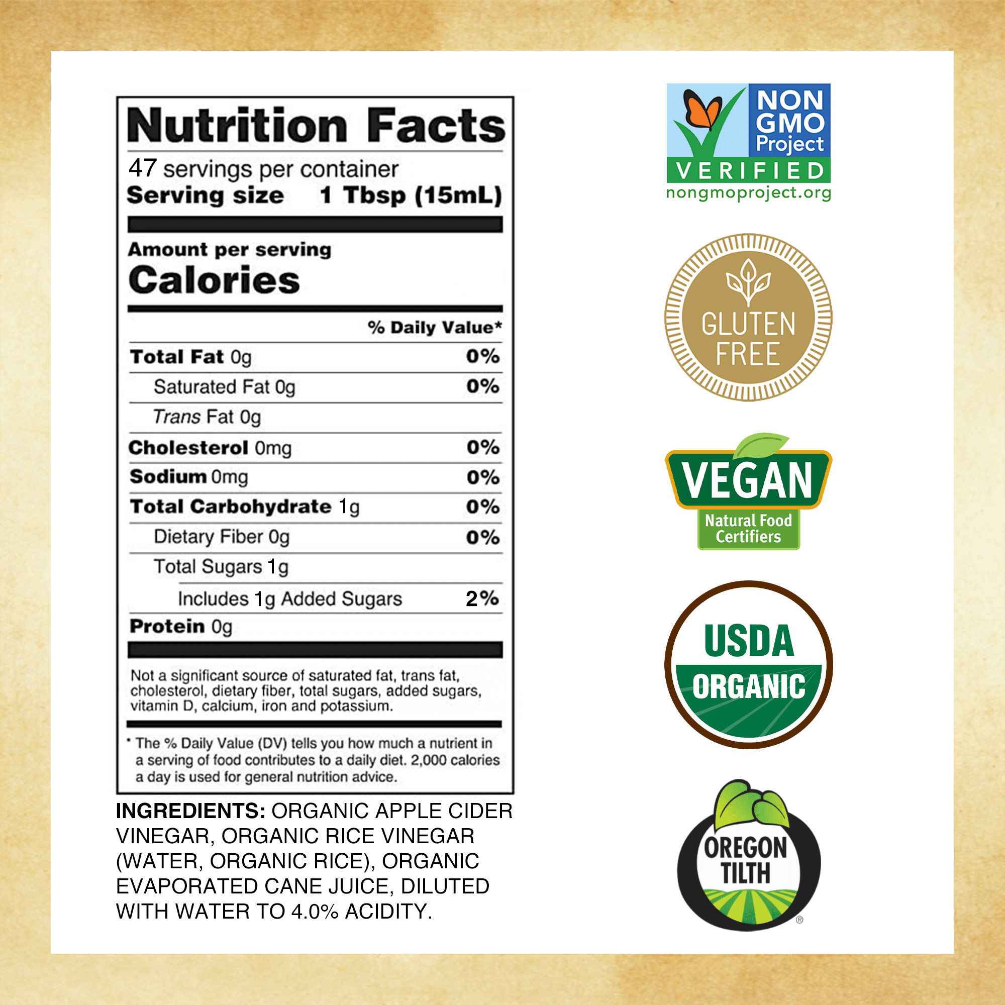 Marukan Organic Apple Cider Vinegar With Mother, Raw & Unfiltered, Apple Cider for Wellness (24 fl oz)