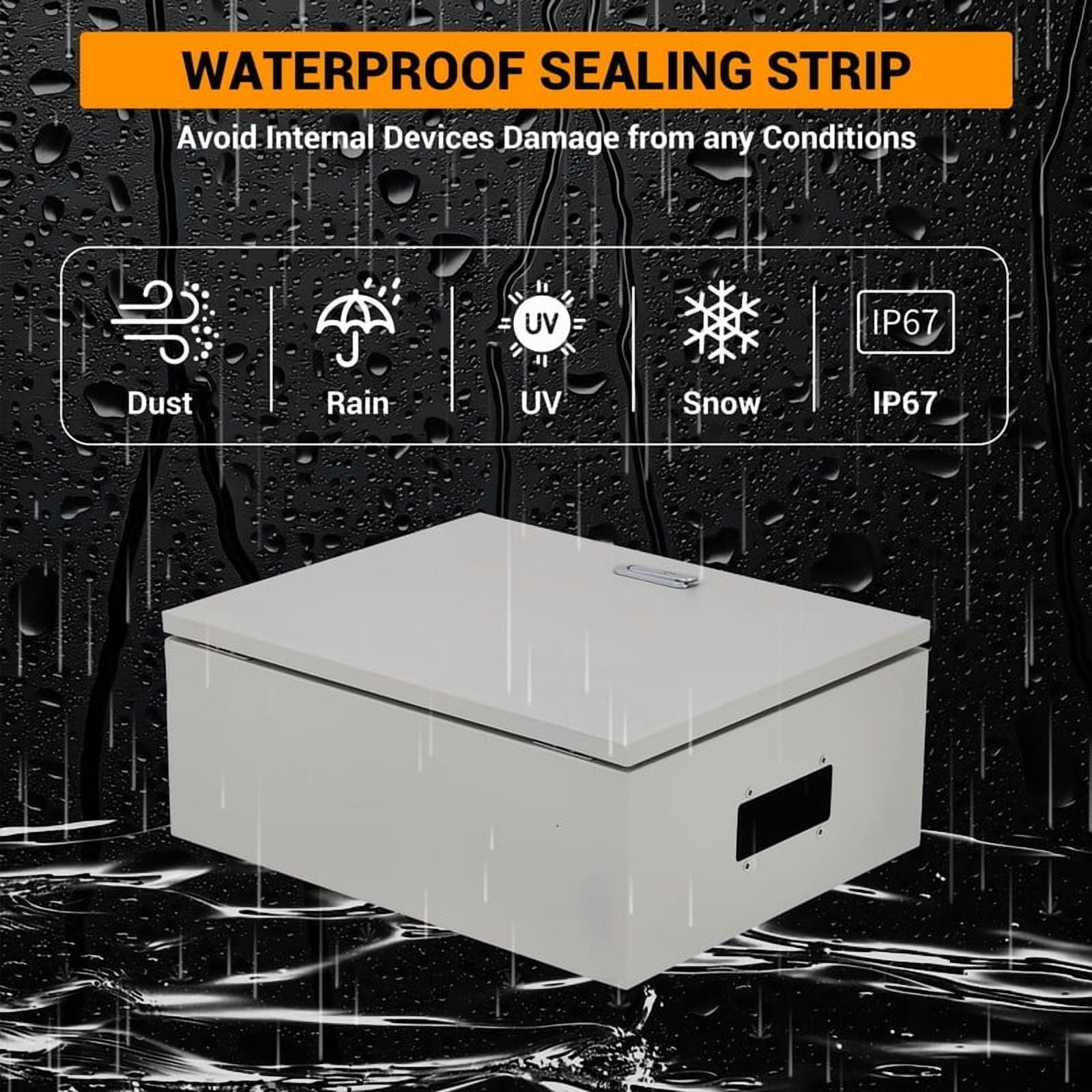 TROPOW Stainless Steel Outdoor Electrical Box – NEMA 4X, Waterproof, Dustproof, Lockable Junction Box with Mounting Plate & 2 Keys – IP66/IP67 Rated – Electrical Box for Indoor/Outdoor Use