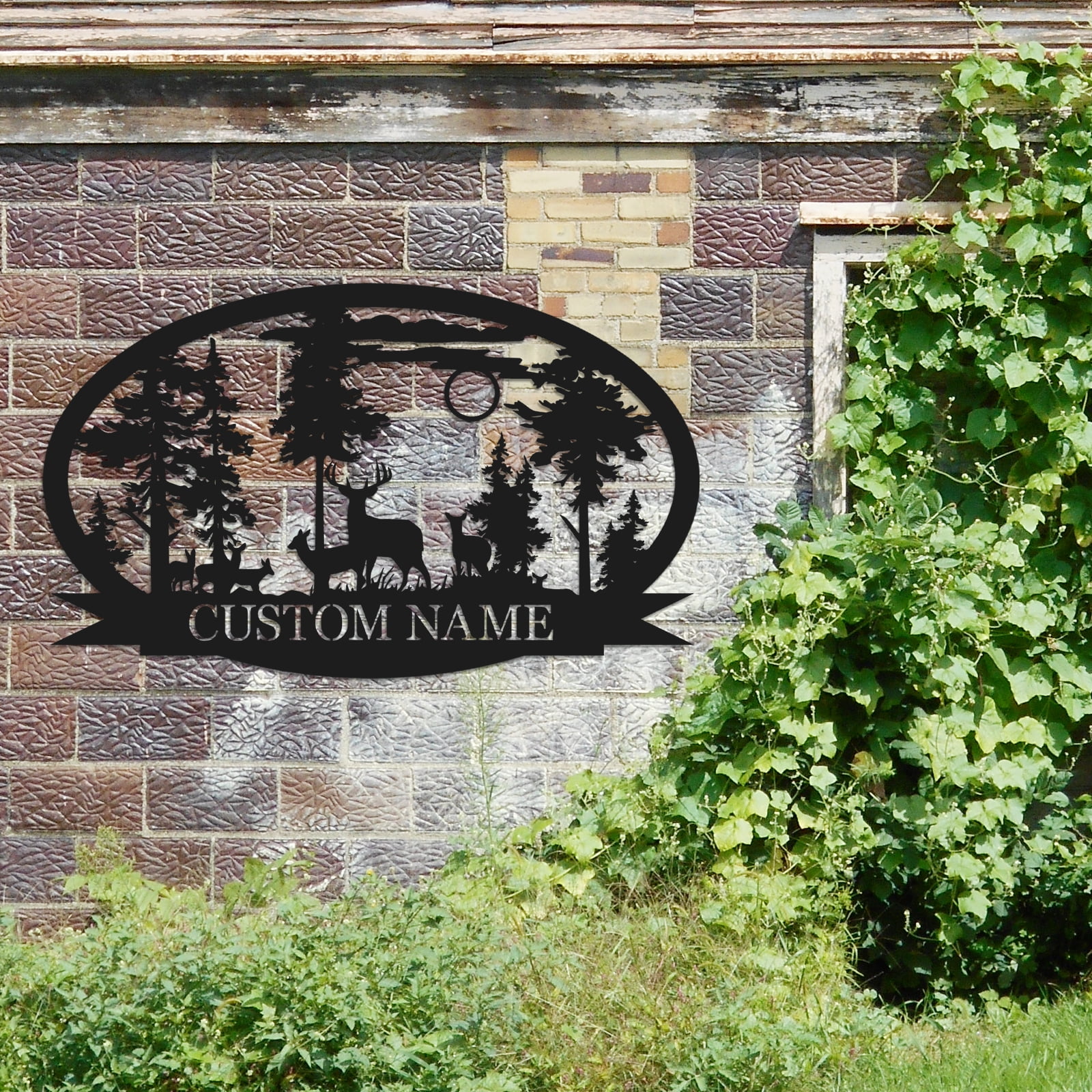 Personalized Deer Metal Cabin Sign | Custom Metal Sign | Personalized Camping Signs | Deer Hunter Gift | Custom Signs Outdoor Metal | Custom Family Name Sign | Cabin Decor | Porch Sign(10inches)