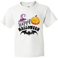 thumbnail image 3 of Inktastic Happy Halloween Bat, Witch Hat, Jack O Lantern Youth T-Shirt, 3 of 5