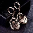 thumbnail image 3 of Floral Etched Heart Padlock Charm Earrings, 3 of 6