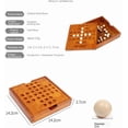thumbnail image 4 of HUGFEGWE Wooden Solitaire Board Cognitive Activity Diamond Brain Teasers Marble Sets CJB91-35606, 4 of 7