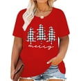 thumbnail image 4 of Plus-Size Christmas Shirts Women Merry Christmas Leopard Plaid Tree Print Shirt Holiday Tops Xmas Tee, 4 of 5