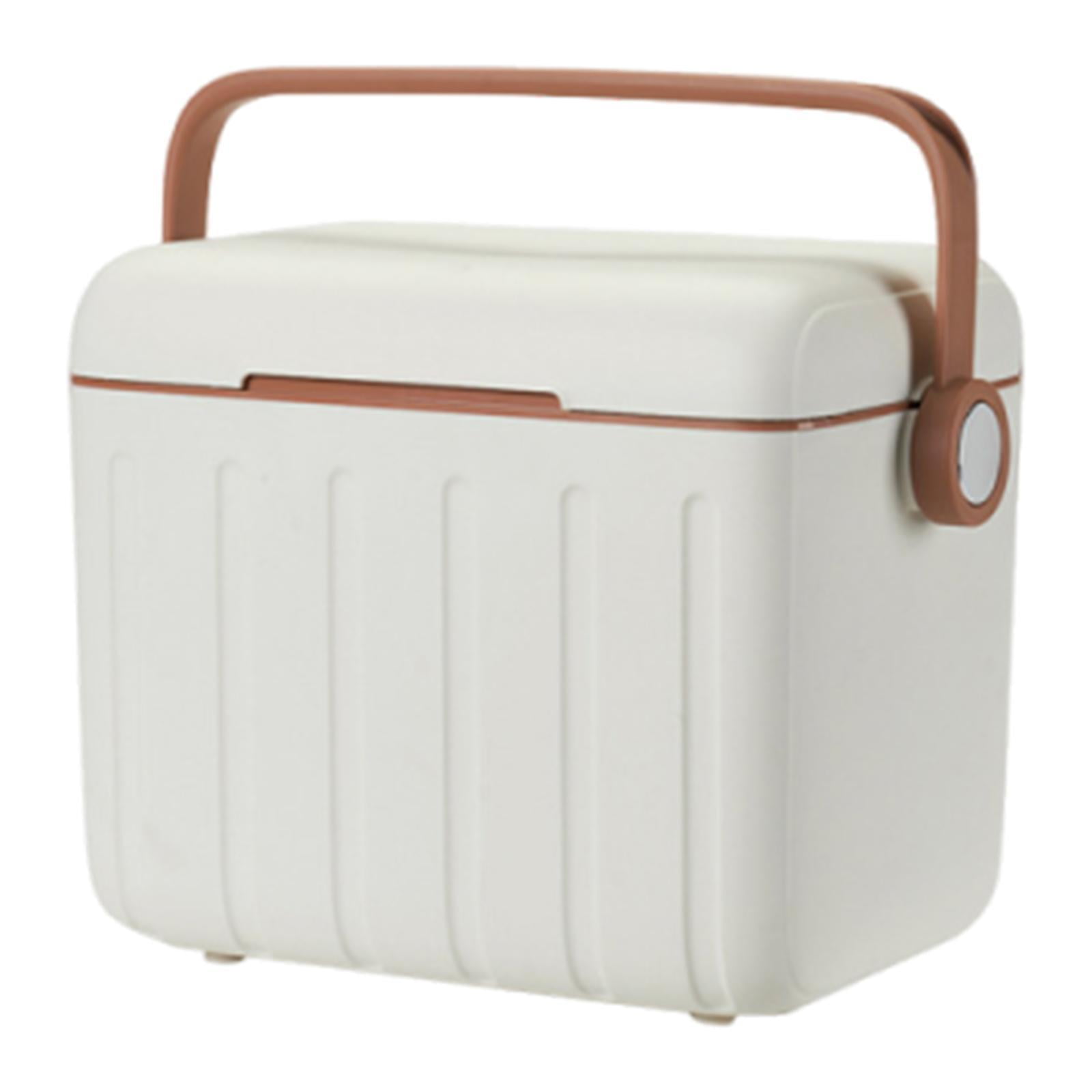 QccHieUs Cooler Box Hot/Cold Retention Cooler Ice Chest Box Storage Container for Outdoor White