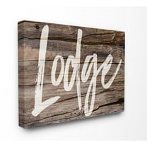 The Stupell Home Decor Collection Lodge Typography Wood Stretched Canvas Wall Art, 24 x 1.5 x 30
