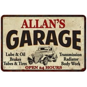 ALLAN'S Garage Man Cave Metal Sign Decor 8x12 208120014253