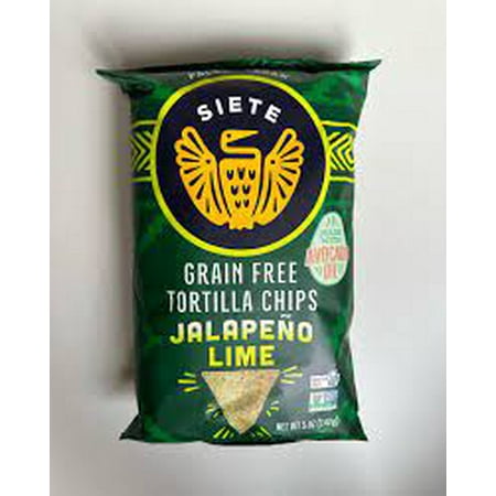 Siete Tortilla Chips Non GMO Gluten Free Grain Free Jalapeno Lime 5 oz