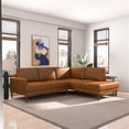 thumbnail image 5 of Harlan Pillow Back Genuine Leather Upholstered Right-Facing Sectional in Tan, 5 of 5