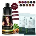 thumbnail image 2 of (2 pack) Herbishh Burgundy Hair Color Shampoo for Gray Hair with Pack 2 Hair colour stain remover, Hair Dye Shampoo 3 in 1, 100% Gray Coverage, Permanent Hair Color for Men & Women, Ammonia-free, 500 ml, 2 of 7