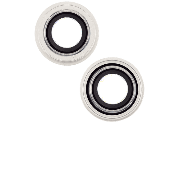 Replacement Back Camera Lens With Bracket & Bezel For iPhone 14 / 14 Plus (2 Piece Set) (Aftermarket Plus) (Starlight)