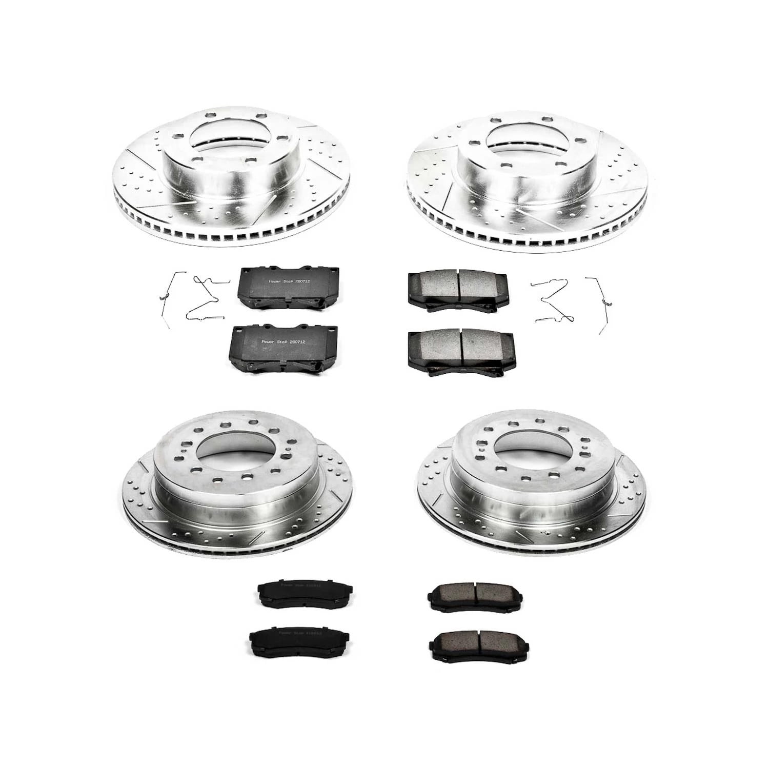 PowerStop Front and Rear Z23 Evolution Sport Carbon-Fiber Ceramic Brake Pad and Drilled & Slotted Rotor Kit Fits: TOYOTA Select Models K2756