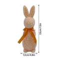 thumbnail image 2 of zhangmingg Easter Standing Rabbit Desktop Ornament Realistic Glitter Bow for Home Garden and Courtyard, 2 of 6