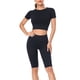 thumbnail image 3 of Gibobby Conjunto de pantalones de yoga Conjunto de 3 piezas de yoga Moda Sexy Correr al libre Ropa deportiva desnuda Ropa deportiva de secado rápido ajustada(Negro,CH), 3 of 4