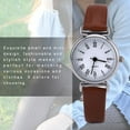 thumbnail image 3 of Reloj de pulsera Ecomeon para Mujer Cuero Retro Correa Café Esfera Blanca, 3 of 5