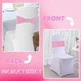 thumbnail image 5 of 100PCS Spandex Stretch Chair Sashes Bows Universal Elastic Chair Cover Bands Ties with Buckle Slider for Wedding Party Birthday Reception Events Banquet Decoration(Pink), 5 of 15