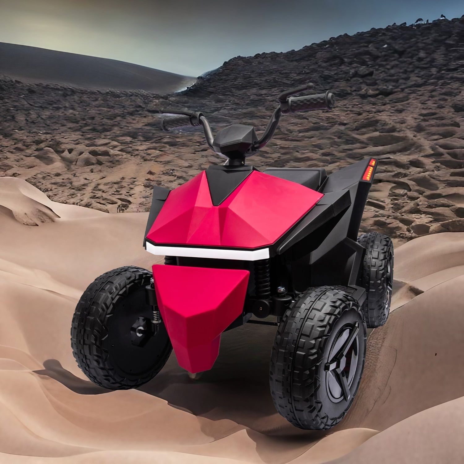 CIPACHO 12V Kids Ride On ATV Car, 4-Wheeler Electric Vehicle with Dual-Drive System, LED Front and Rear Dazzling Lights, Music, MP3, USB Interface, Red CIPACHO 12V Kids Ride On ATV Car, 4-Wheeler Electric Vehicle with Dual-Drive System, LED Front and Rear Dazzling Lights, Music, MP3, USB Interface, Red