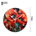 thumbnail image 2 of 14 Inch Wall Clock Battery Operated Silent Clock Decorative for Office, Kitchen, Outdoor, Living Room，Flowering Poppies The Field Design, 2 of 4