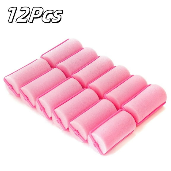 12 Pcs Sponge Hair Rollers,Small Foam Heatless Curls Rollers for Short Long Hair,Flexible Sleeping Hairdressing Curler for Women Hair Styling(0.78 x 2.64 inch,Random Color)