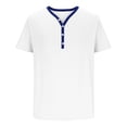 thumbnail image 3 of Xunlbb Men Tops Under $10 Men Casual Solid With Pockets Sports Short-sleeved V-neck Fitness Training Clothes T-shirt Top Gift for Mmen, White 3XL, 3 of 5
