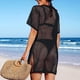 thumbnail image 5 of Vestido de Crochet con Botones y Abertura Lateral para Mujer, Traje de Baño con Bolsillos. Negro M, 5 of 9