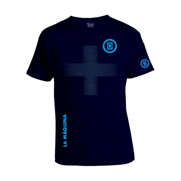 Playera Tirando Rostro Cruz Azul Talla M difuso azul marino